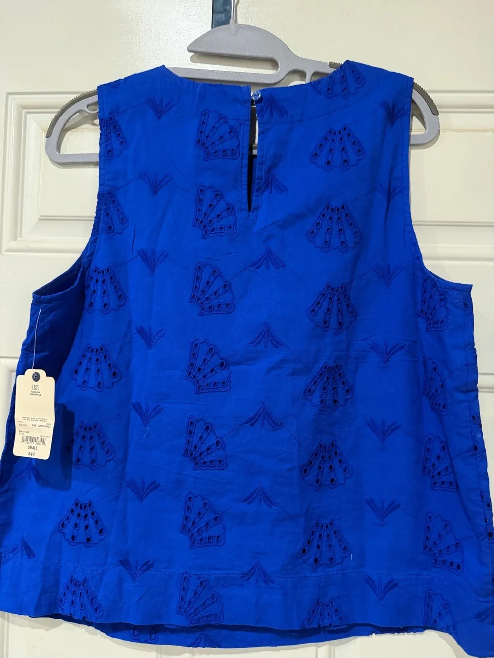 St. John's Bay Cobalt Blue Embroidered Sleeveless Tank - Picture 3 of 9